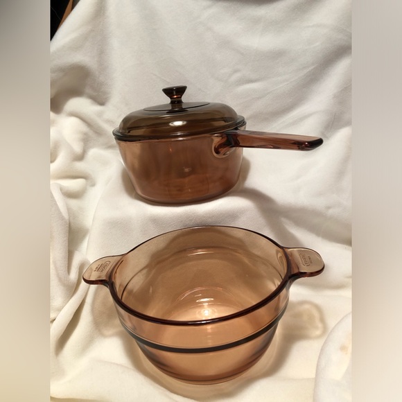 10209 Amber Vision Pyrex Corning Ware 1.5L Quart Sauce Pan Double Boiler w/ Lid - Picture 7 of 16